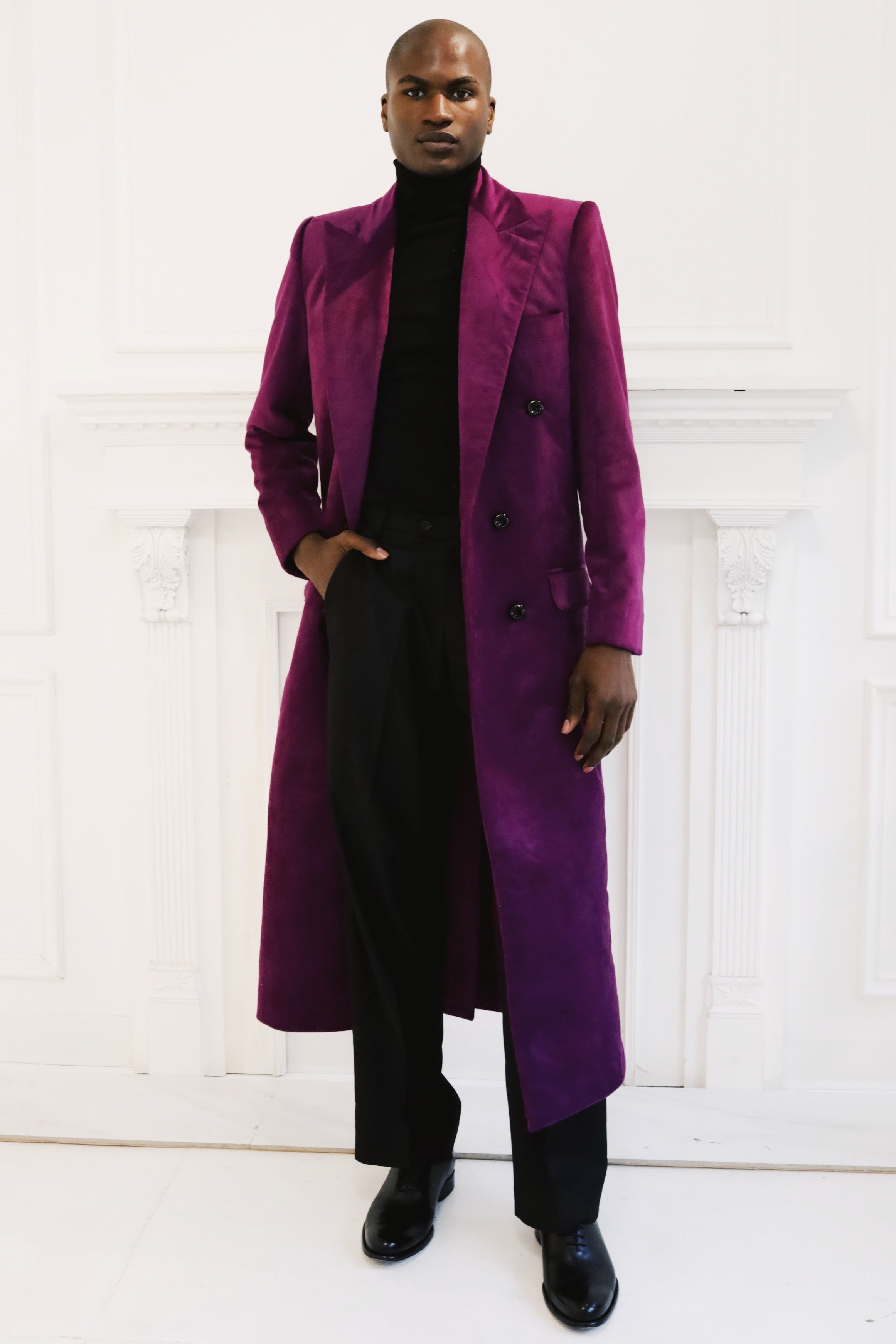 Deep Magenta Velvet Coat