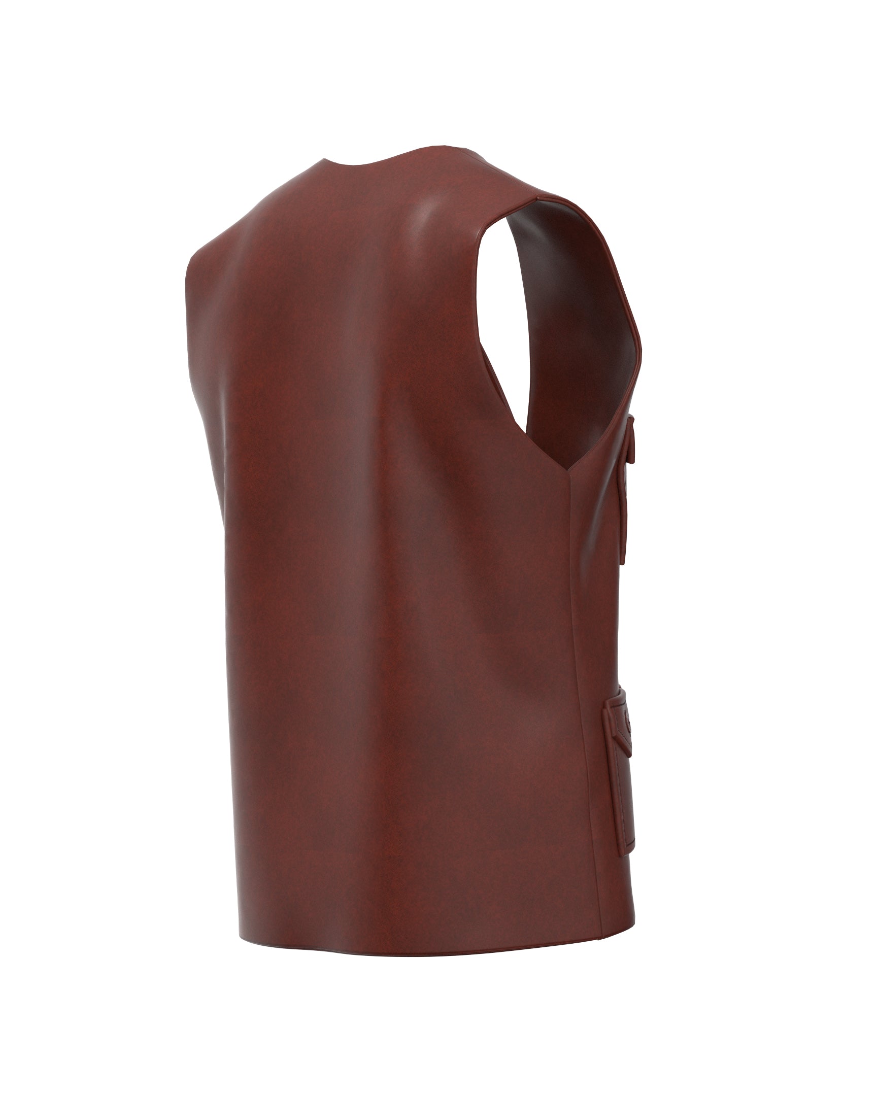 Brown leather vest