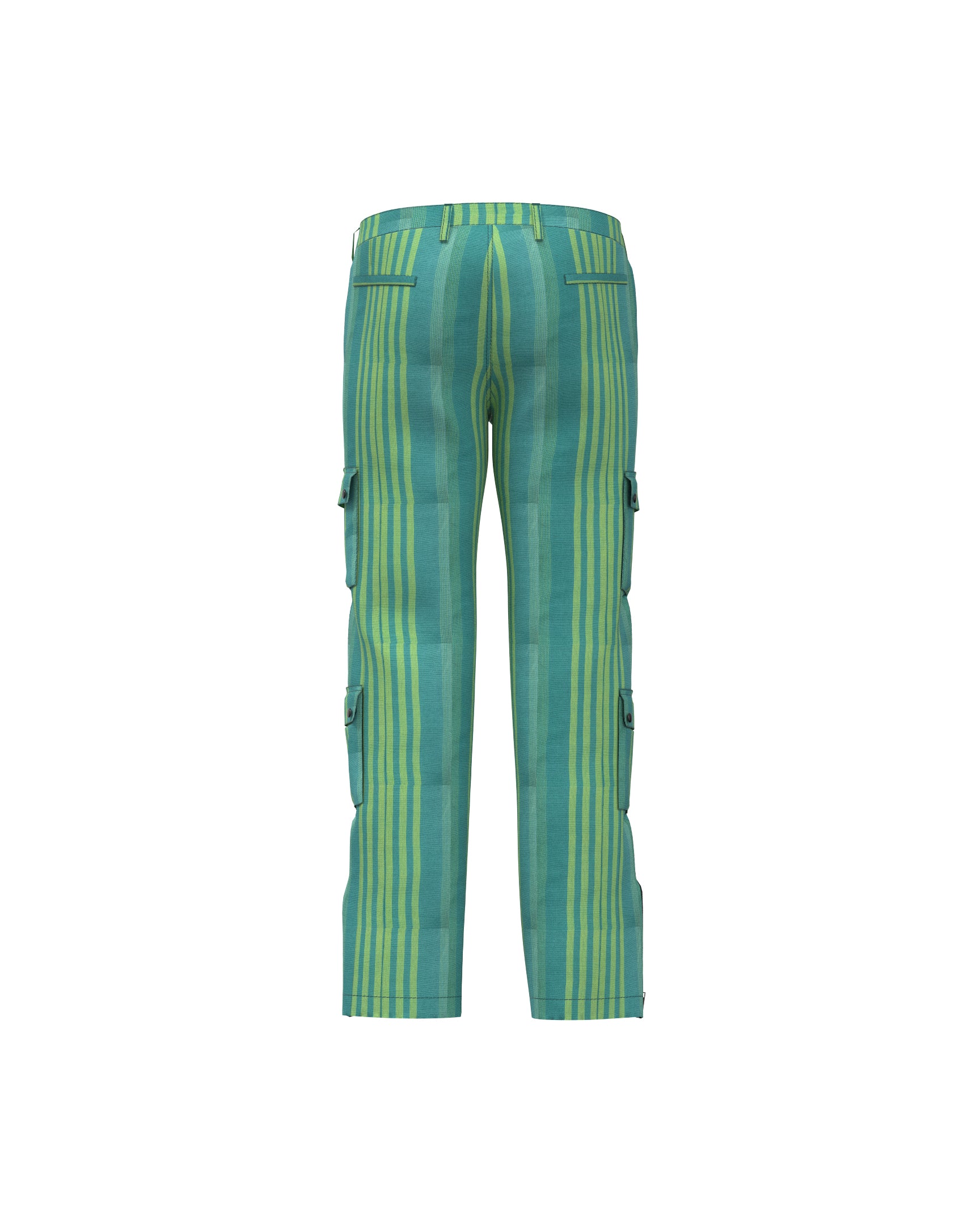 Teal-green stripes cargo pants 2.0