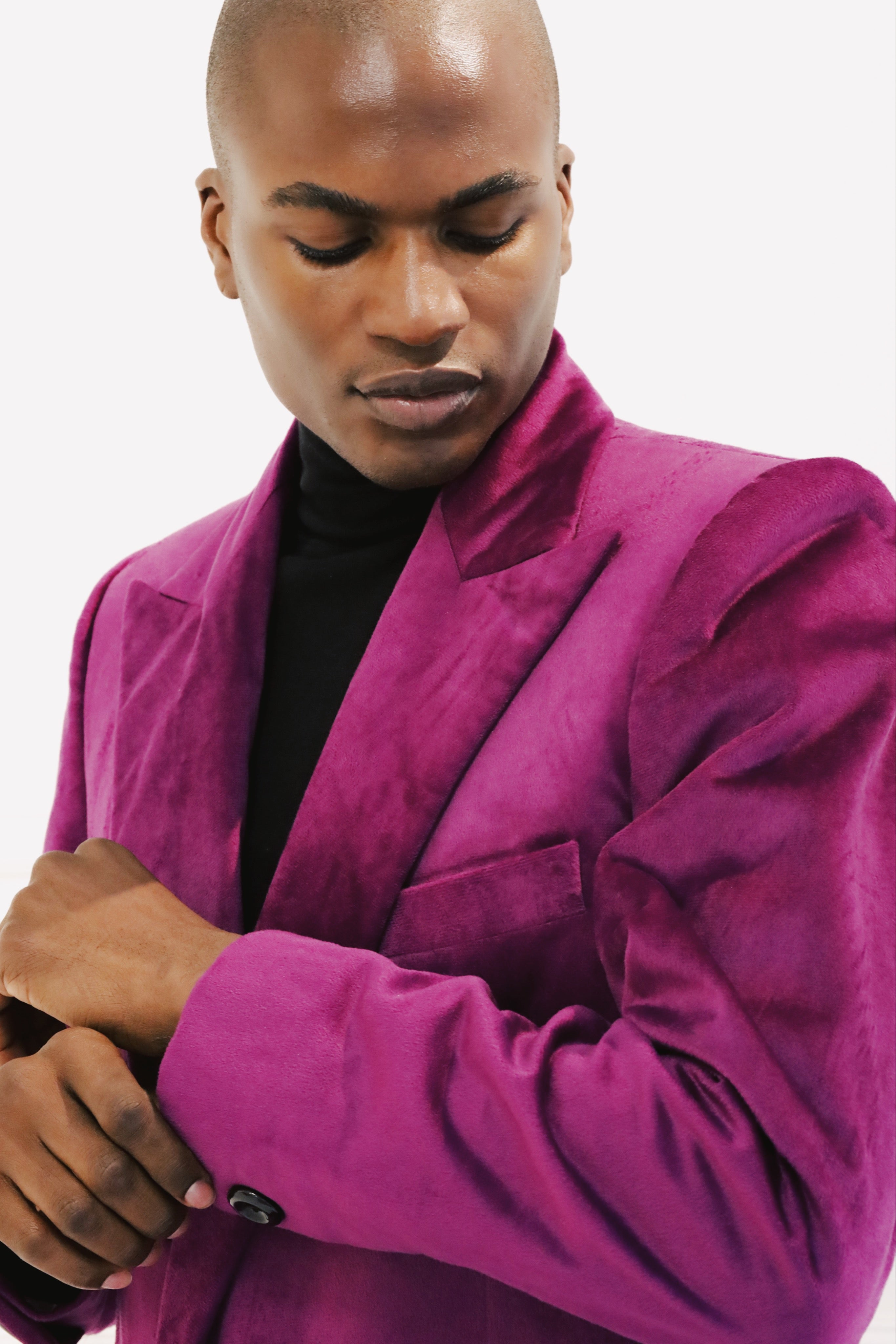 Deep Magenta Velvet Coat
