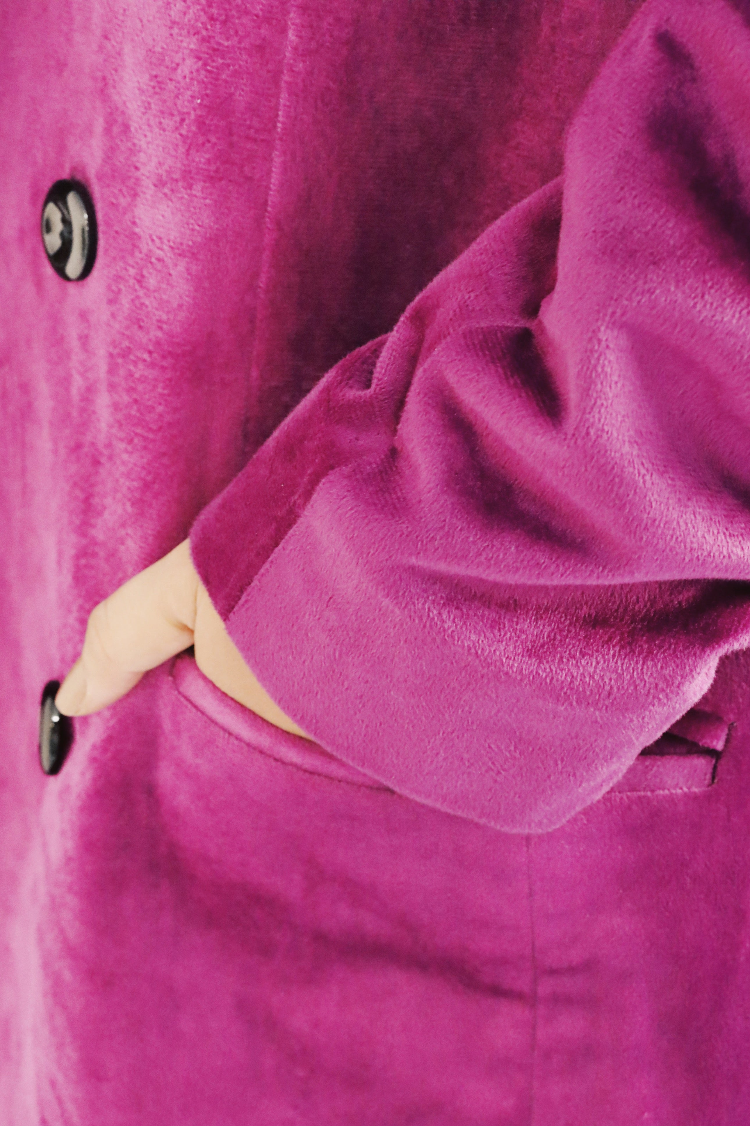 Deep Magenta Velvet Coat