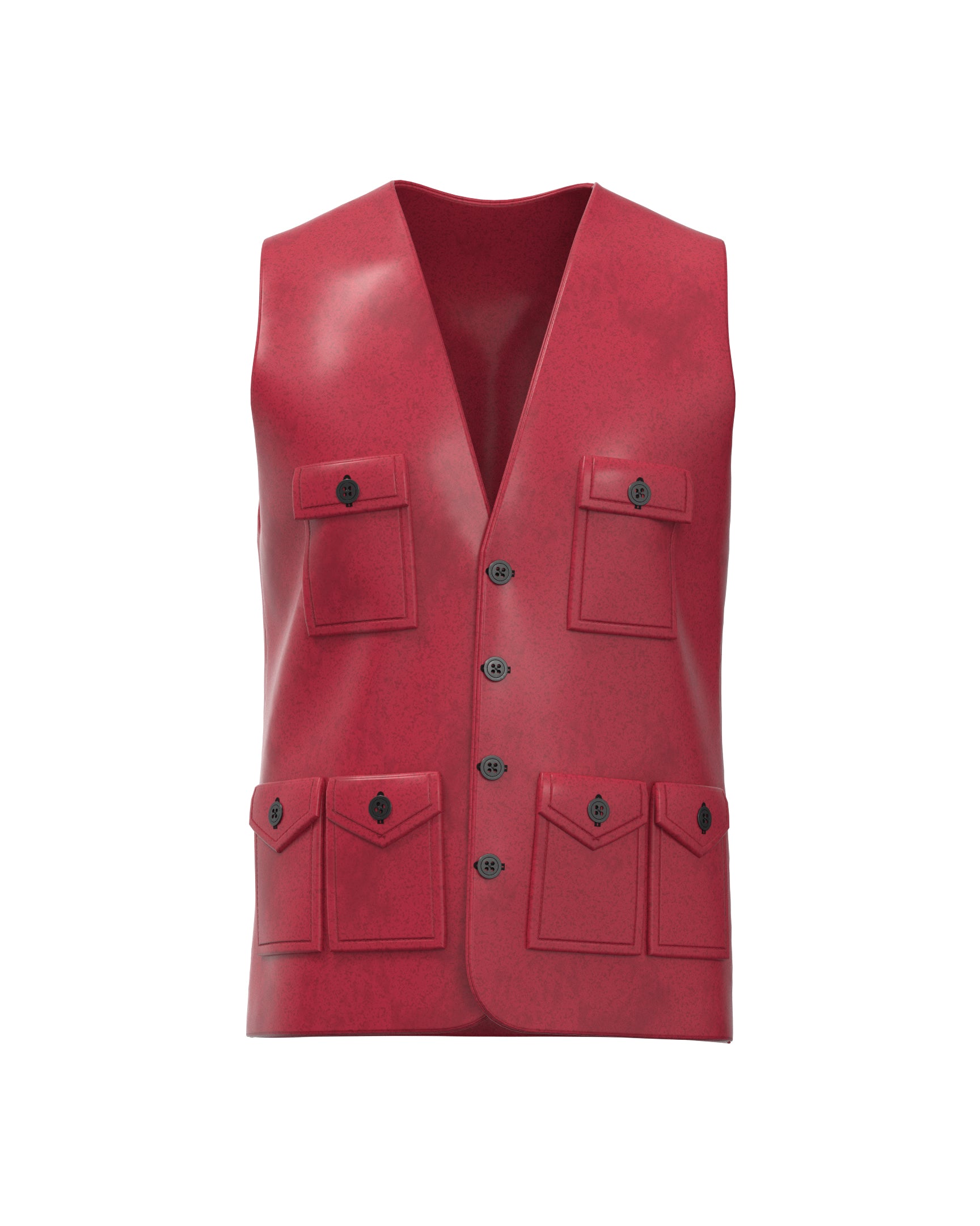 Maroon leather vest