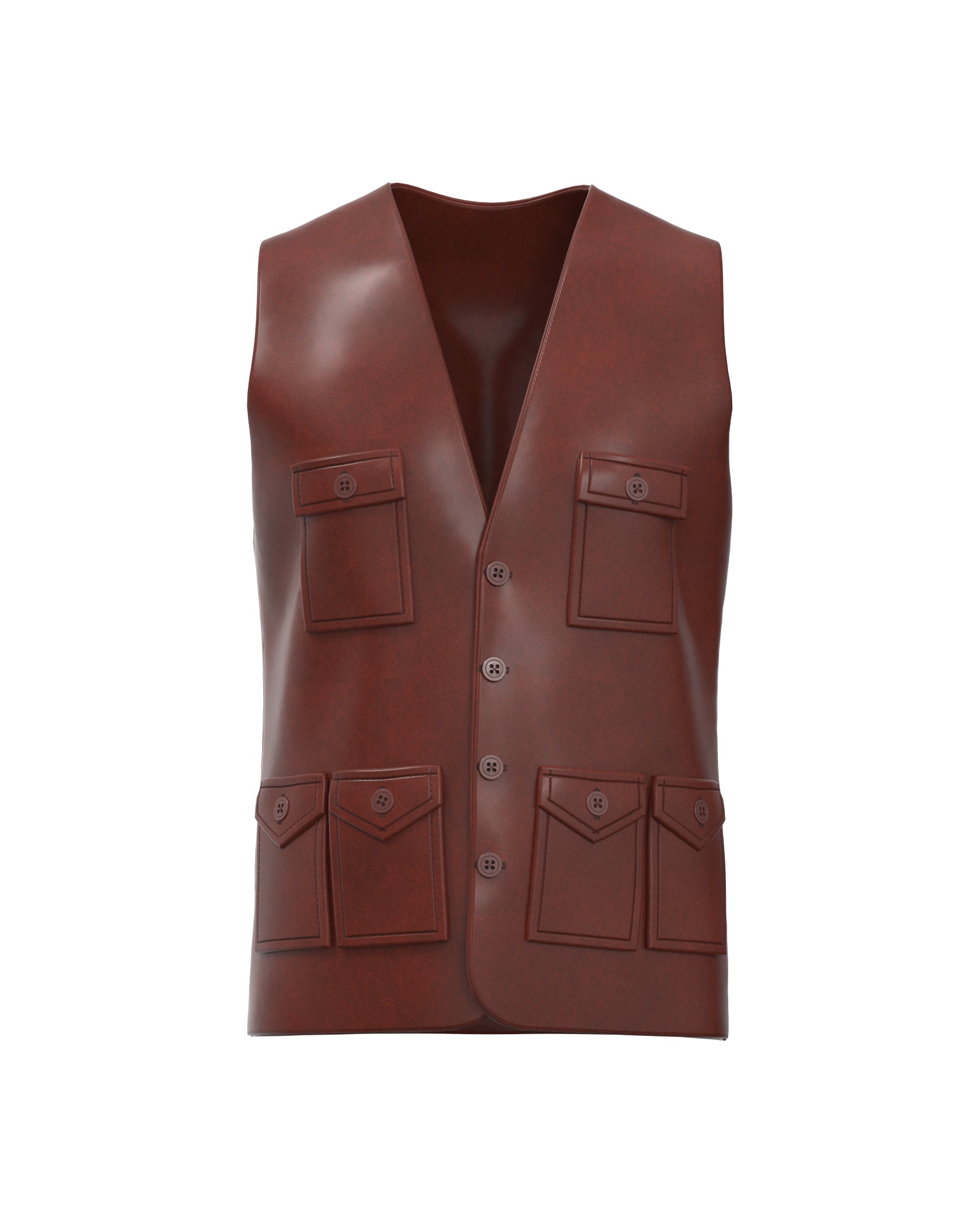 Brown leather vest