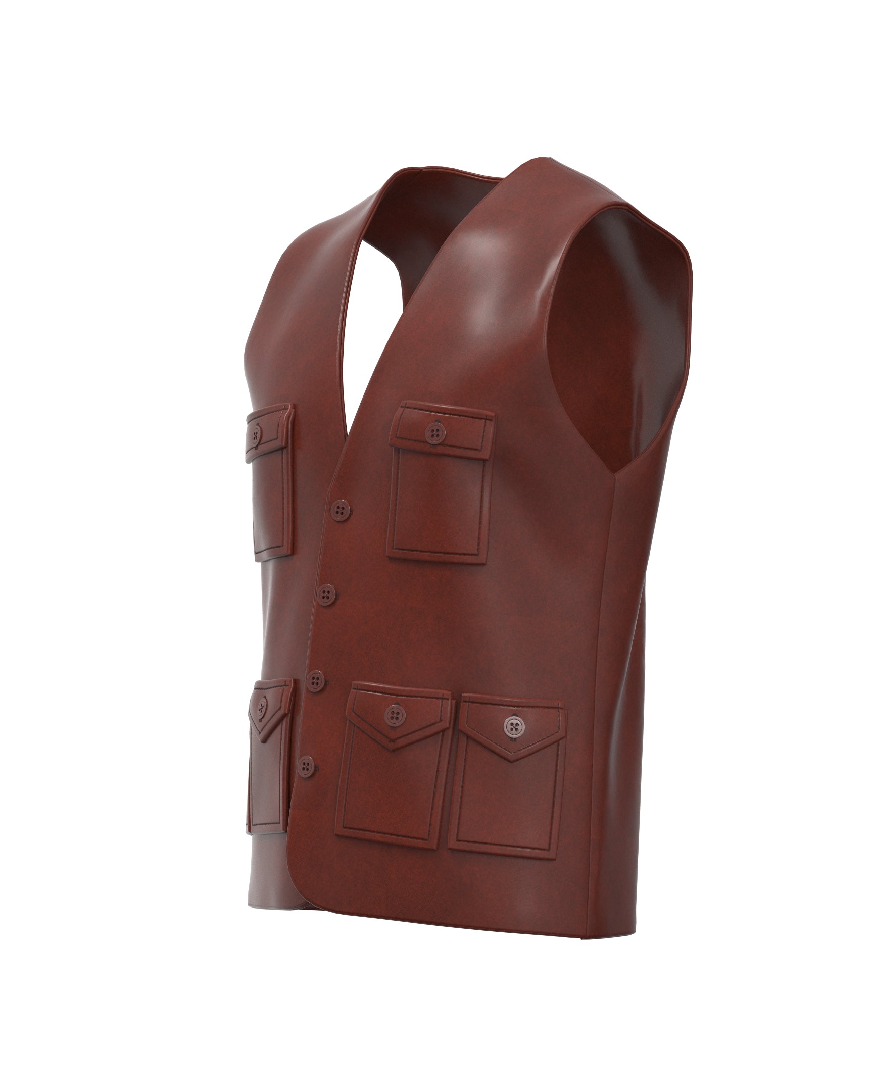 Brown leather vest