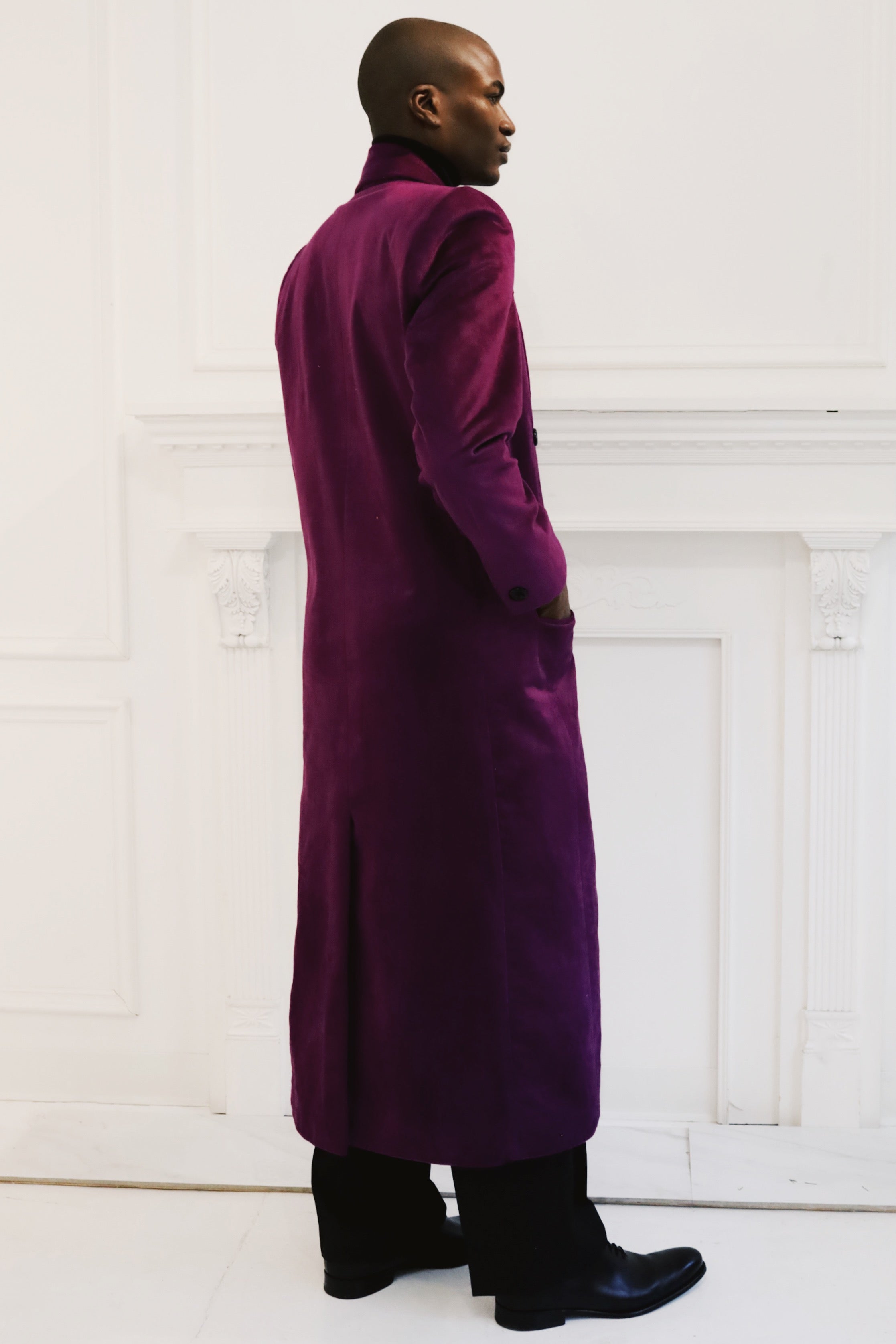 Deep Magenta Velvet Coat